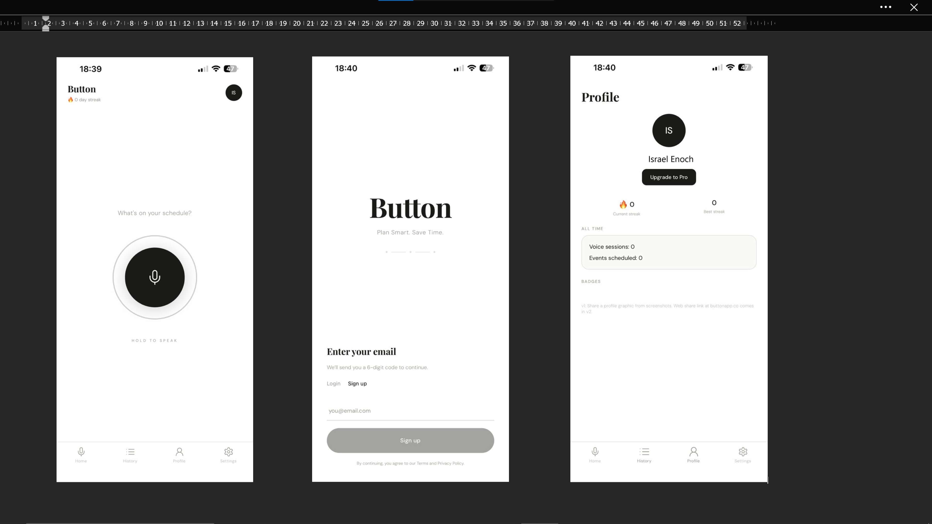 Button mobile app screenshots