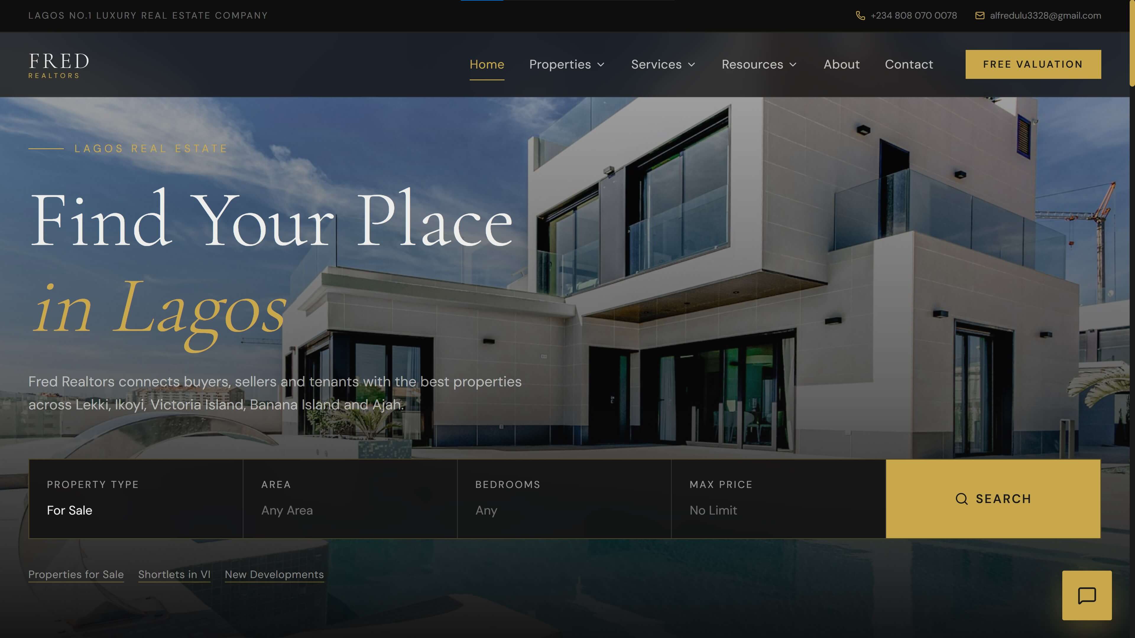 Fred Realtors Real estate screenshot